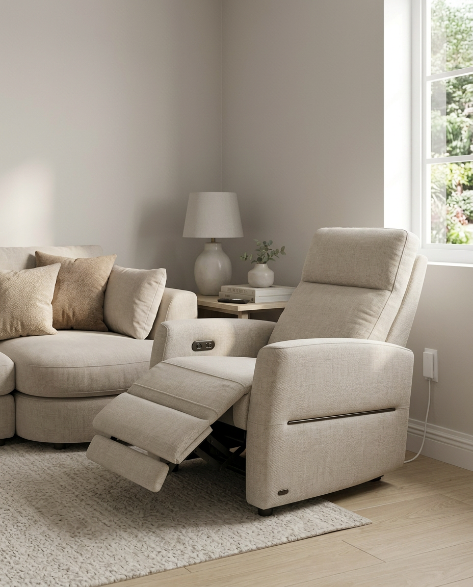 Behind recliners